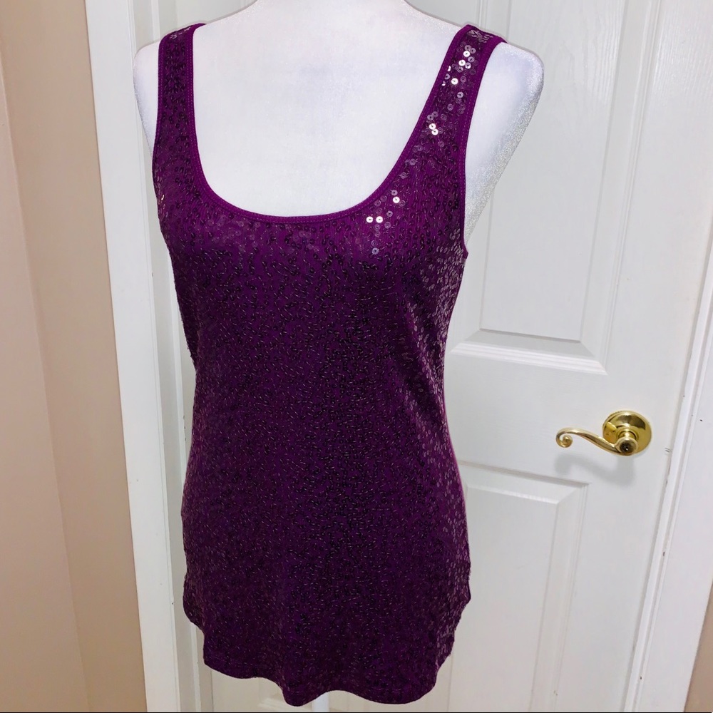 Express Sequined Tank Top With Cotton Back